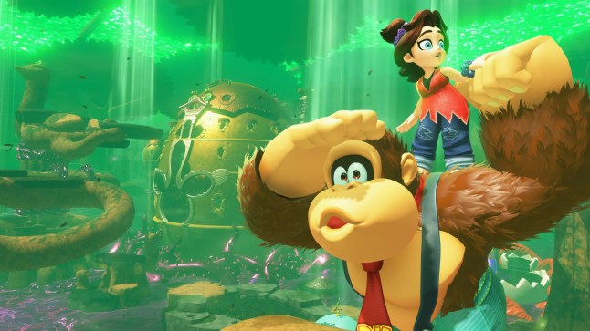 Donkey Kong Bananza screenshot of DK and Pauline