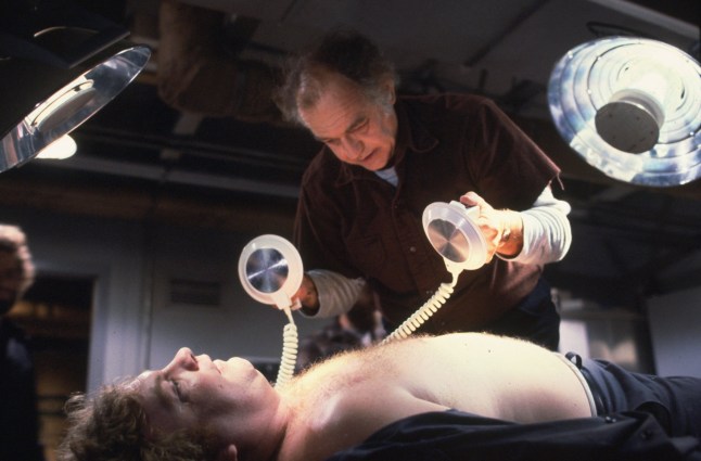 Editorial use only. No book cover usage. Mandatory Credit: Photo by Universal/Kobal/Shutterstock (5883390d) Charles Hallahan, Richard Dysart The Thing - 1982 Director: John Carpenter Universal USA Scene Still Drama
