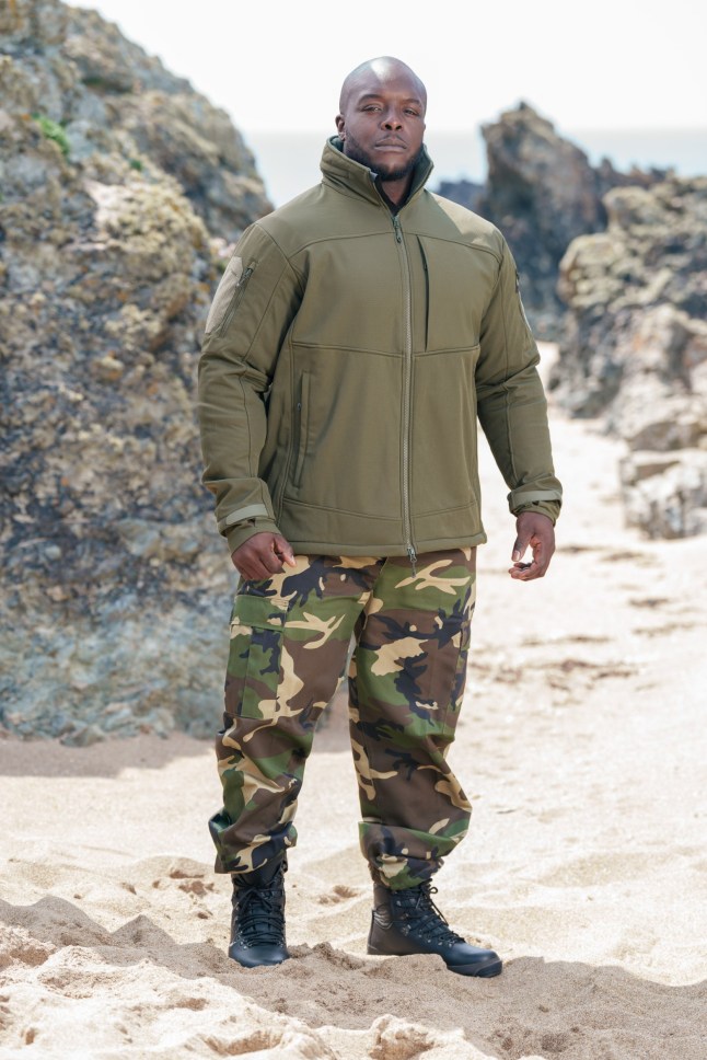 EMBARGOED TO 2000 TUESDAY JULY 22 Undated handout photo issued by Channel 4, of Adebayo Akinfenwa, one of the recruits from the channel's reality spin-off series, Celebrity SAS: Who Dares Wins, on a beach. The Channel 4 reality series will follow fourteen celebrities as they endure Special Forces training to try and make it through SAS selection. Issue date: Tuesday July 22, 2025. PA Photo. Photo credit should read: Pete Dadds/Channel 4/PA Wire NOTE TO EDITORS: This handout photo may only be used for editorial reporting purposes for the contemporaneous illustration of events, things or the people in the image or facts mentioned in the caption. Reuse of the picture may require further permission from the copyright holder.